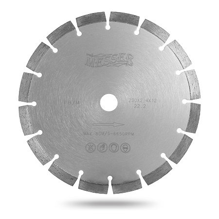 Диск алмазный сегментный MESSER FB/M <15 кВт, лазерный 800D-4.4T-12W-64S-35/25.4 Д.О.