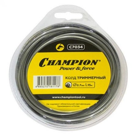 Корд триммерный CHAMPION C7034 Aluminium 2.7мм*15м 