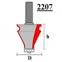 Фреза кромочная с нижним подшипником GLOBUS 2207-32