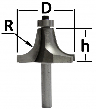 Фреза кромочная с нижним подшипником GLOBUS 2217 R16 (хв.12)