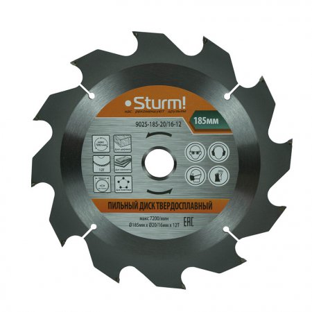 Пильный диск Sturm 9025-185-20/16-12 - Фото 1