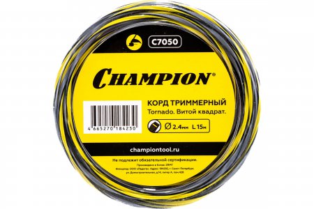 Корд триммерный CHAMPION Tornado 2.4мм*15м C7050