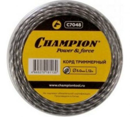 Корд триммерный CHAMPION Tri-twist 3.0мм*12м C7048