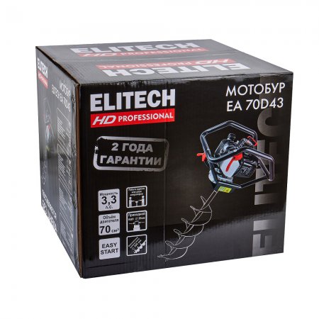 Бензиновый мотобур ELITECH HD EA70D43 - Фото 2