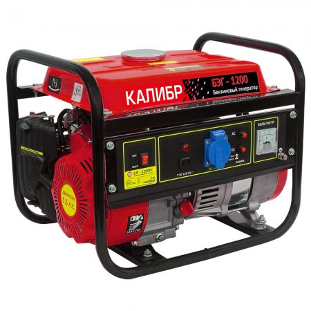 Бензиновый электрогенератор КАЛИБР БЭГ-1200 - Фото 3