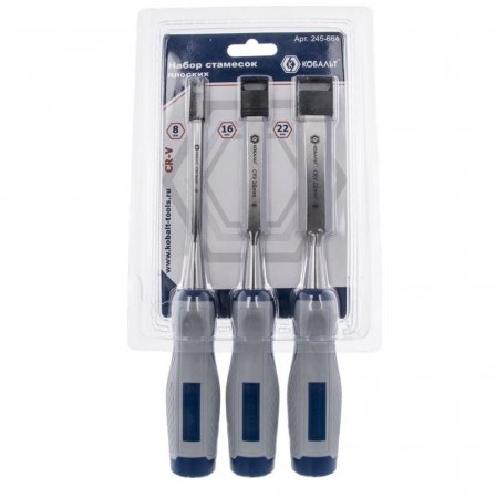 Набор стамесок плоских КОБАЛЬТ 245-664 - Фото 2 Набор стамесок плоских КОБАЛЬТ 245-664 - Фото 2