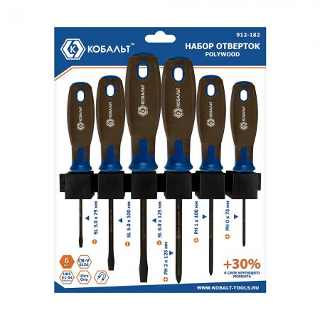 Набор отверток КОБАЛЬТ 912-182 - Фото 2 Набор отверток КОБАЛЬТ 912-182 - Фото 2