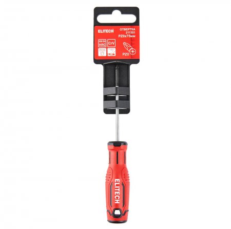 Отвертка крестовая ELITECH PZ0x75мм 211301 - Фото 4 Отвертка крестовая ELITECH PZ0x75мм 211301 - Фото 4