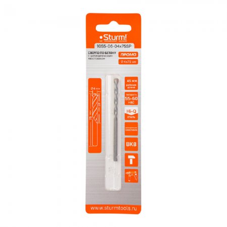 Сверло по бетону STURM 1055-06-04x75SP - Фото 2