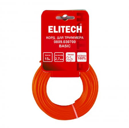 Леска для триммера ELITECH 0809.030700 Леска для триммера ELITECH 0809.030700