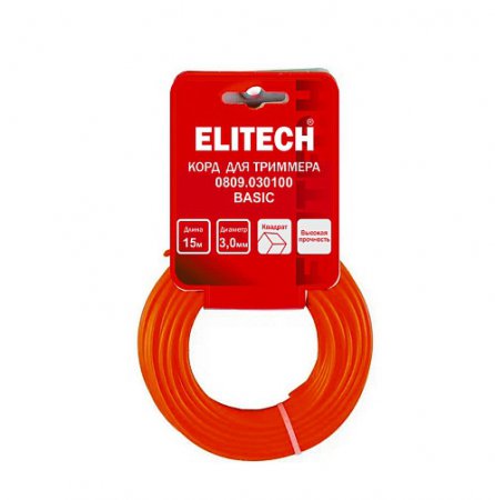 Леска для триммера ELITECH 0809.030100 Леска для триммера ELITECH 0809.030100
