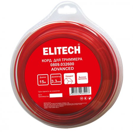 Леска для триммера ELITECH 0809.032600 Леска для триммера ELITECH 0809.032600