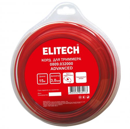 Леска для триммера Elitech 0809.032000 Леска для триммера Elitech 0809.032000