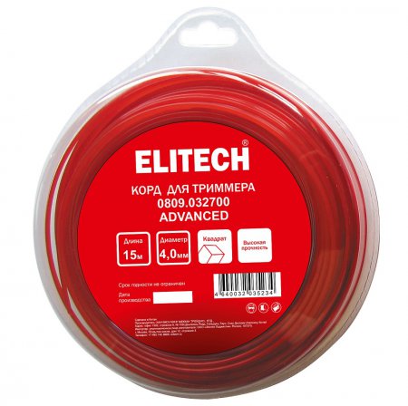 Леска для триммера ELITECH 0809.032700