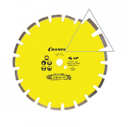 Диск алмазный асфальт CHAMPION ST 350/25,4/10 Asphafight