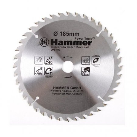 Диск пильный Hammer Flex 205-109 CSB WD (185мм)