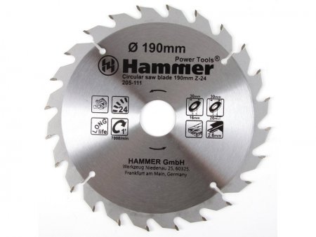 Диск пильный Hammer Flex 205-111 CSB WD (190мм)