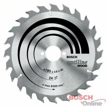 Диск пильный BOSCH 2.608.640.728 Optiline Wood для ручных циркулярных пил 250мм