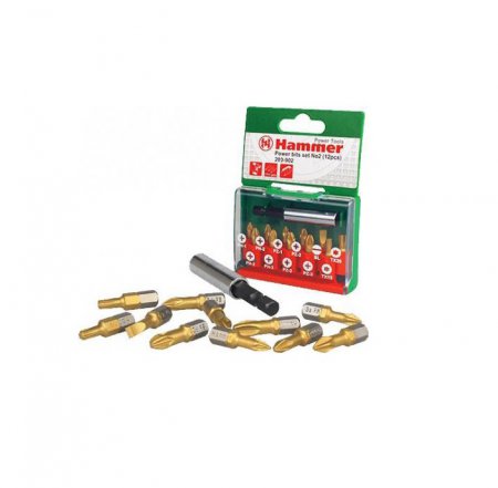 Набор бит Hammer Flex 203-902 PB set No2 (12pcs) Ph/Pz/Sl/Tx  12шт.