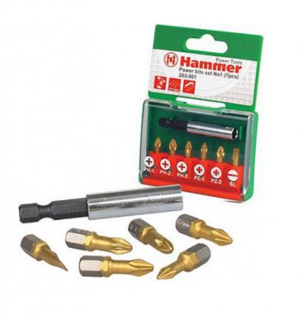 Набор бит Hammer Flex 203-901 PB set No1 (7pcs) Ph/Pz/Sl  7шт.