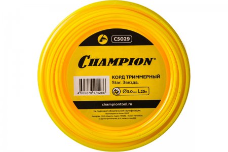 Корд триммерный CHAMPION Star 3.0мм* 25м - Фото 1