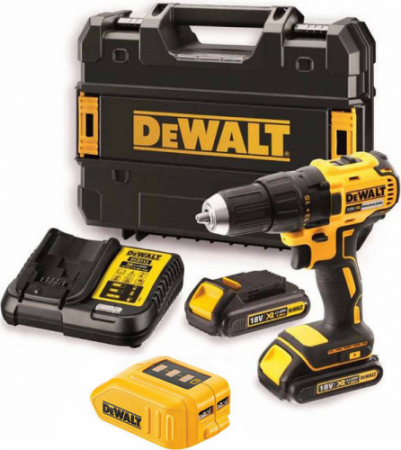 Аккумуляторная дрель DeWalt DCD 777S2TC-KS + USB адаптер