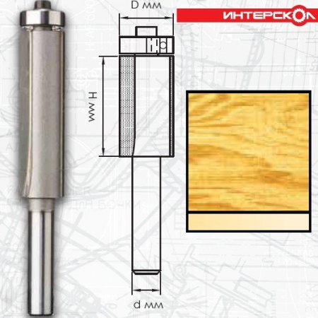 ИНТЕРСКОЛ Фреза для окантовки с нижним подшипником 7*18*8мм - Фото 1